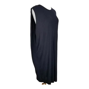 ACHRO Artsy Minimalist Lagenlook Midi Knit Sweater Dress Navy/Black Size Medium - Picture 1 of 8