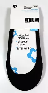 HUE Hidden Microfiber Liner w/Cushion Socks Size S/M Shoe Size 4-7 Black - Picture 1 of 2
