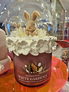 Bath & Body Works WHITE GARDENIA with Decorative Easter Bunny Dome Globe Lid - Picture 1 of 5