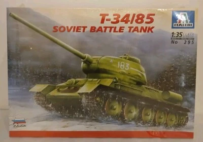 Italeri T-34/85 Soviet Battle Tank. 1/35    No 295- Sealed - Image 1 of 4