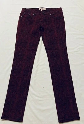 Nuevos Jeans Lola Slim Estampado de Reptiles Vino Junior Talla 7 Foto 1 de 4