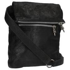 Chrome Hearts Zip Top Destroy Leather Shoulder Bag With Cross Patch Black Silver