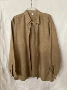 Linen Untucked Long Sleeve Shirt Brown_Size 44/XL-NEW WITHOUT TAGS - Picture 1 of 8