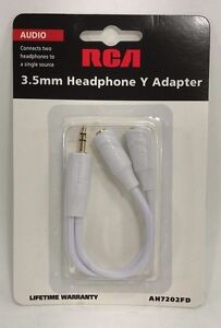 RCA - AH7202FD - Headphone Splitter Adapter Cable, 3.5mm Jack For Iphone Ipad