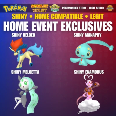 SHINY HOME EVENTS ✨ KELDEO, MELOETTA, ENAMORUS AND MANAPHY ⭐️ Scarlet And Violet - Image 1 of 3