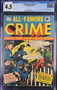 All-Famous Crime #5 CGC 4,5 PAGINE BIANCHE ULTIMO NUMERO! L.B. Cover Cole! STAR PUB. - Foto 1 di 2