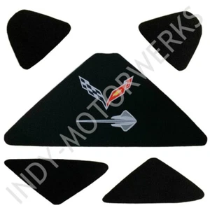 C7 CORVETTE TRUNK LID LINER WITH CROSS FLAG + STINGRAY EMBROIDERED EMBLEMS 5 PC - Picture 1 of 7