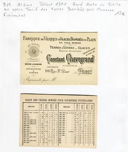 Paris XI ème 108 Rue Saint Maur- Rare Carte de Visite avec Tarif au Verso 1900 - Imagen 1 de 1