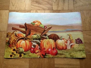 Gathering Harvest Autumn Fall Wheelbarrow Door Mat Doormat Decor Decoration - Picture 1 of 3