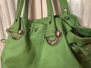 Adrienne Vittadini Large Green Hobo Tote-Gorgeous Pebbled Leather - Picture 1 of 20