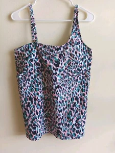 Leilani Tankini Swim Top Size 8 One Shoulder Animal Print NWT $8 - Picture 1 of 3