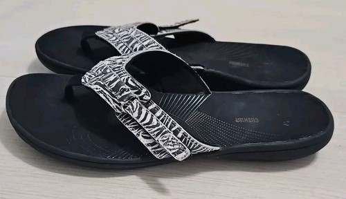 Clarks Cloudsteppers sandali infradito zebrati regolabili donna taglia 10 Q06