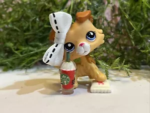 Littlest Pet Shop 2452 LPS Authentic Blind Bag Yellow Collie Dog Blue Eyes - Picture 1 of 8