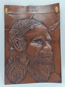 VINTAGE ABORIGINES LEDERKUNST - GEPRÄGTER WANDBEHANG VON ARTEX. 30 cm x 22 cm - Bild 1 von 7