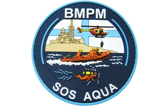 ECUSSON PVC BMPM LES MARINS POMPIERS DE MARSEILLE SECOUR AQUATIQUE - Picture 1 of 1