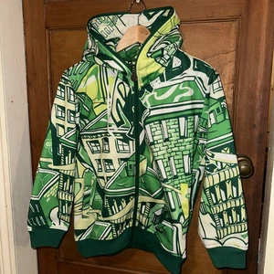 Vintage Y2K RAW BLUE Skate, Graffiti RARE Hip Hop Sweatshirt Zip Hoodie Jacke M - Bild 1 von 9