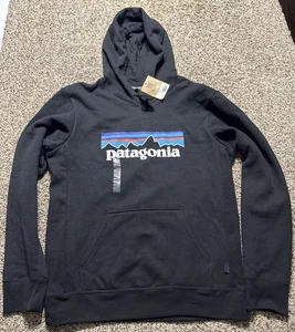 NWT Patagonia Logo Uprisal Hoodie Black Size Men’s S Small - Picture 1 of 4