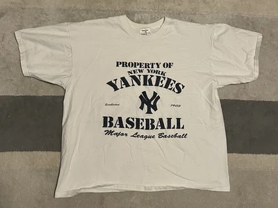 Camisa De Colección Propiedad de los Yankees de Nueva York Talla XL Blanca MLB Béisbol Wilson  Foto 1 de 4