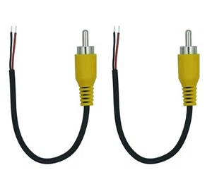 RCA Male Plug Cable Replacement Repair, RCA to Bare Wire for Speaker Amplifier - Picture 1 of 2