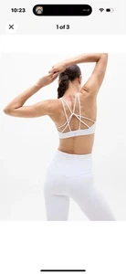 Reggiseno sportivo Athleta Solace A-C | Bianco Small S #531254 NUOVO con spalline - Foto 1 di 6