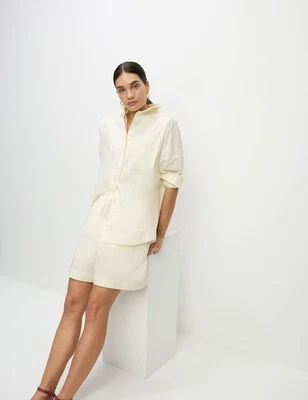 Camisa de mujer Marks & Spencer beige algodón manga larga - M&S Foto 1 de 4