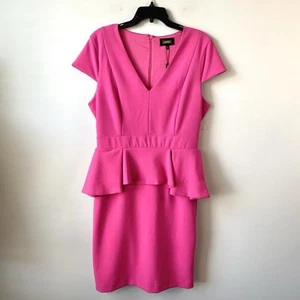 Alexia Admor Willow Peplum Dress Hot Pink L - Picture 1 of 9