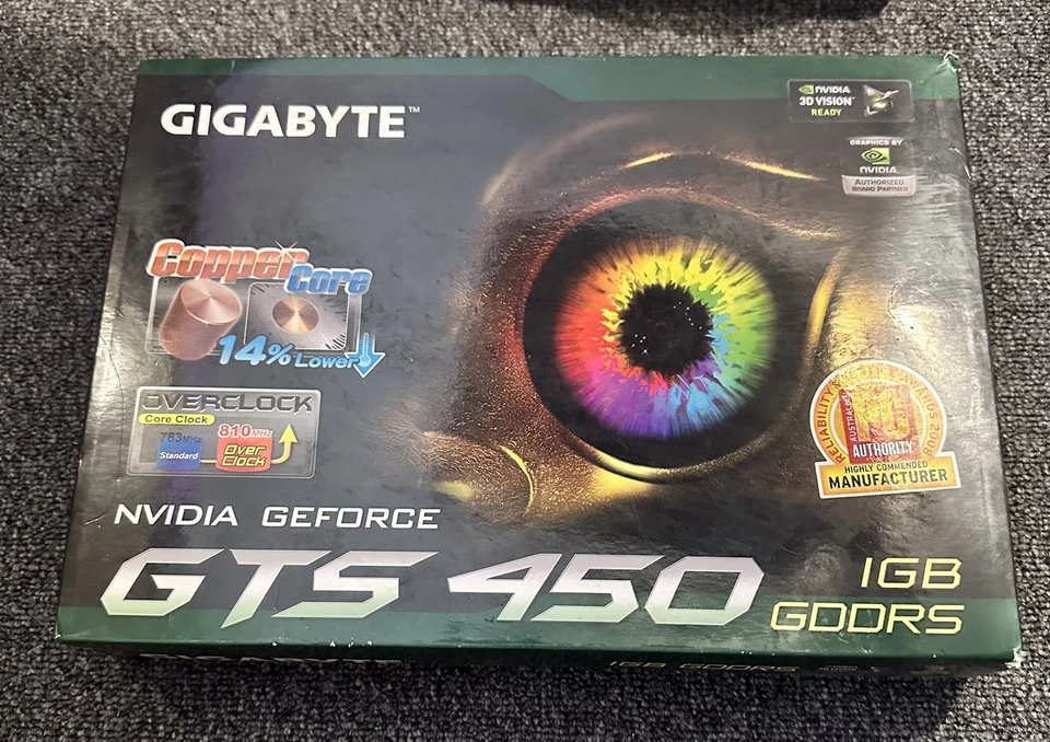 GIGABYTE NVIDIA GTS 450 IGB Graphics Card GDDR5 128 Bit HDMI DVI GV-N450-1GI - Image 1 of 4