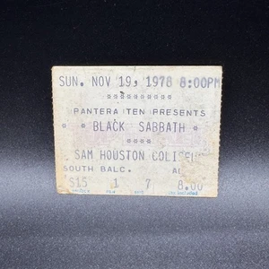 BLACK SABBATH CONCERT TICKET STUB, NOV 19 1978, SAM HOUSTON COLISEUM - Picture 1 of 2