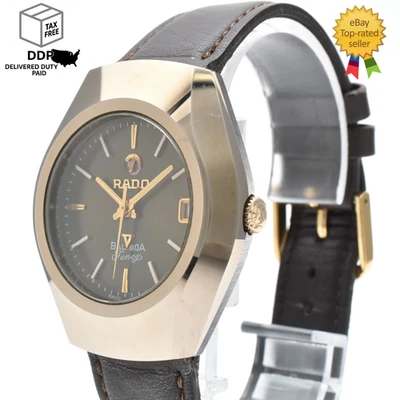 Vintage [ Exc+5 ] RADO BALBOA V Fancy Gold Date 35mm Men's Automatic Watch JAPAN - Image 1 of 4