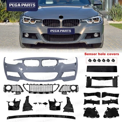 Full M Sport M Tech Front Bumper Cover Grille Set For 2012-2018 BMW 3 Series F30 - Изображение 1 из 4