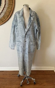 Vintage 90s Sundance Acid Wash Jeans Trenchcoat Western Indy Damen L - Bild 1 von 10