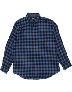 IZOD Mens Flannel Shirt 2XL Blue Gingham Cotton WA09 - Picture 1 of 4