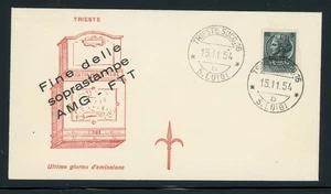 AMG-FTT TRIESTE LAST DAY CANCEL Selections: Scott #170 5L 15 NOV 1954 $$$ - Picture 1 of 2
