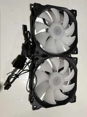 2x upHere 120mm Case Fans – DC12V 0.23A – 3-Pin & Molex Connectors – White - Image 1 of 3