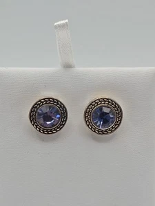 Vintage Napier Blue Stone Earrings - Picture 1 of 9