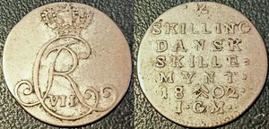 Norvège - Règne danois - Christian VII - 2 skilling 1802 Kongsberg ! KM#270 - Imagen 1 de 1