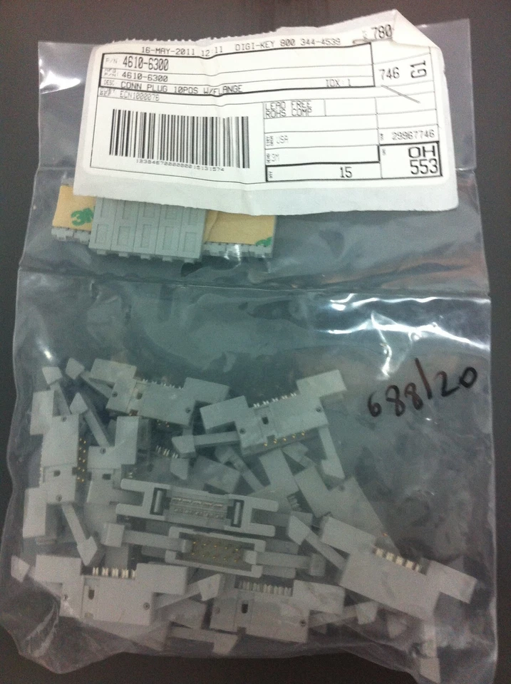 4610-6300 - 3M - 15 pcs - Connector PLUG 10P IDC 26-28AWG GOLD - Image 1 of 1