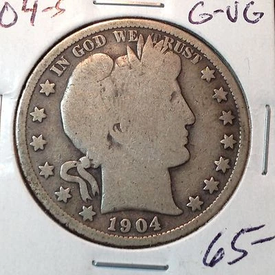 1904-S   G-VG  Barber Half Dollar   Y and part T   Tough Date #2 - Image 1 of 2