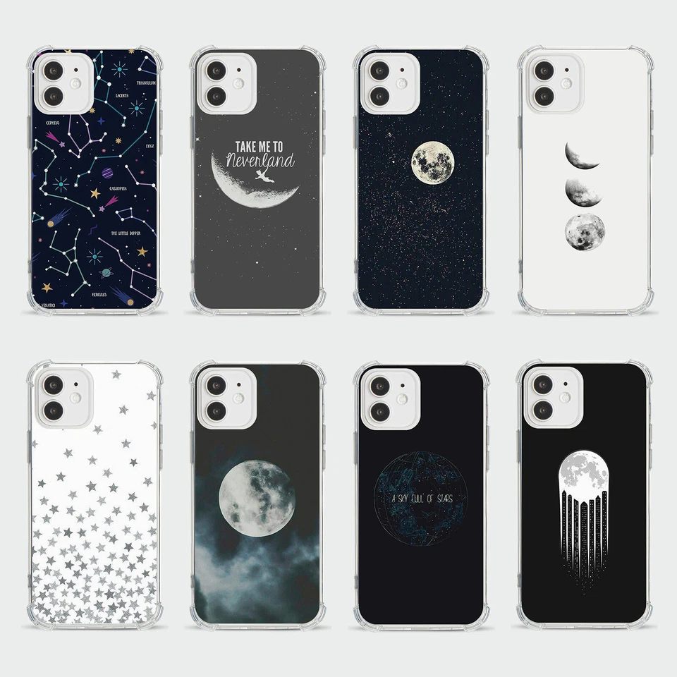 CASE FOR IPHONE 15 14 13 12 11 SE 8 PRO SHOCKPROOF PHONE COVER FULL MOON STARS - Image 1 of 1