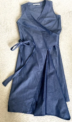 Art-To-Wear авангард платье Sz 36 темно-синий надежном ассиметричный сделано во Франции - Изображение 1 из 4