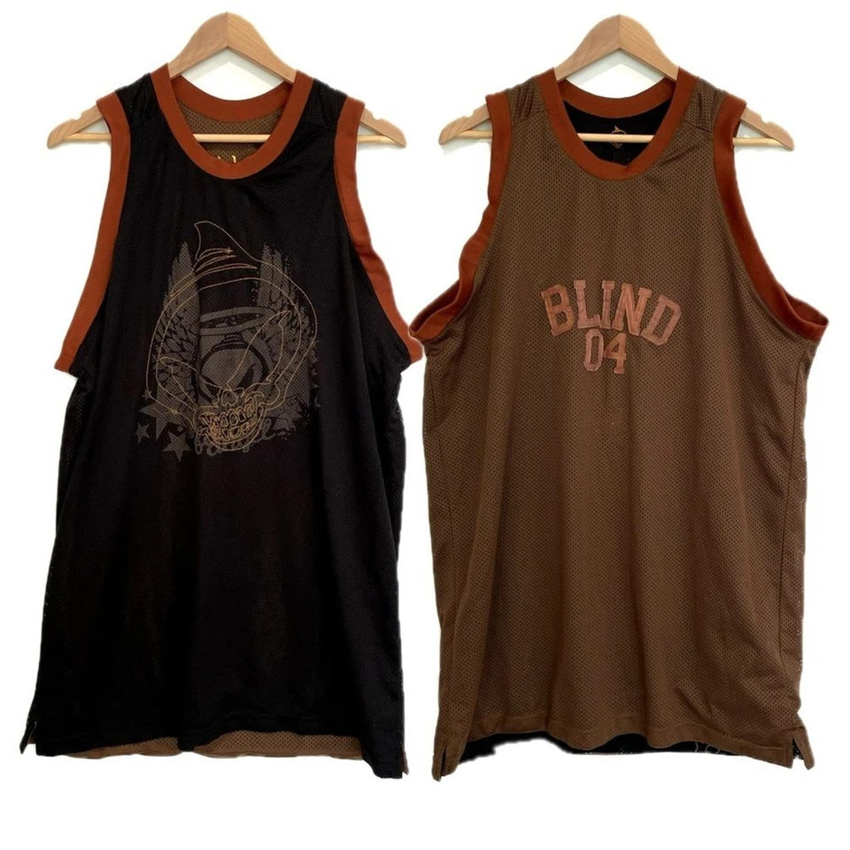 Camiseta deportiva reversible con gráfico ciego 04 para hombre talla grande vintage de malla sin mangas de baloncesto Foto 1 de 4