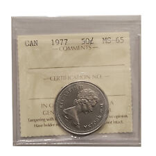1977 Canada 50 Cent Graded By ICCS MS-65 