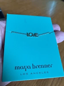 Maya Brenner Love bracelet, New on Card stock. Silver toned - Picture 1 of 3