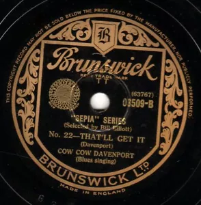 RARE COW DAVENPORT BLUES 78 THAT'LL GET IT/ DON'T YOU LOUD MOUTH ME 03509 E - Picture 1 of 2