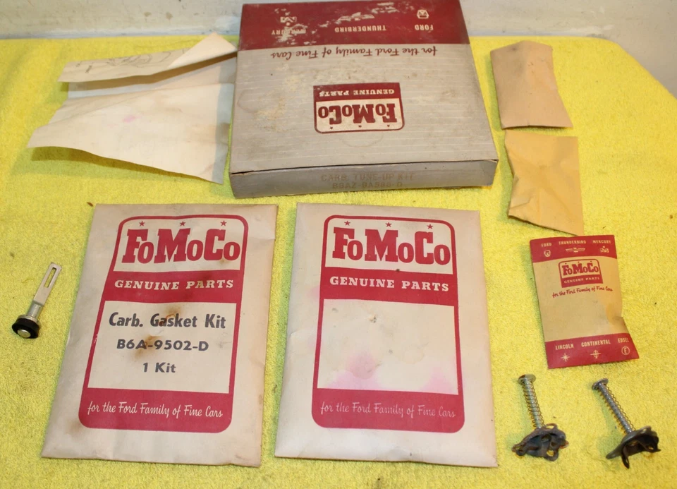 1956 年福特 Fairlane Mercury Monterey NOS 292 312 4V HOLLEY 汽化器调谐套件 — 第 1/2 张图片