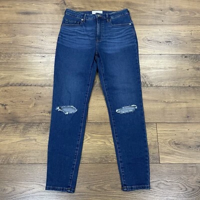 Everlane 牛仔裤女式 28 The Curvy 高腰紧身中号水洗踝蓝色 — 第 1/4 张图片