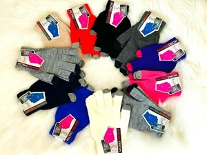 6 PAIRS MAGIC TOUCH SCREEN GLOVES ONE SIZE FOR SMART PHONE TEXTING MEN WOMEN 300 - Picture 1 of 12