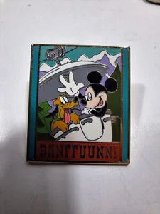 Disney Trading Pin Mickey Mouse Pluto BANFFUUNN Glacier National Park Rare - Picture 1 of 2
