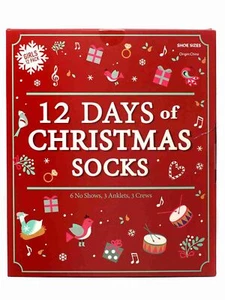 Girls 12 Days of Christmas Holiday Socks 12 Pair - Picture 1 of 1
