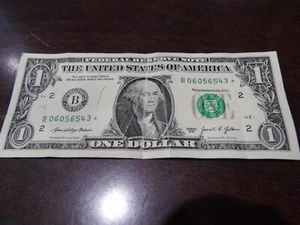 RARE 2021 B $1 STAR NOTE One Dollar Bill Stuck Digit Odometer Gas Pump Error G - Picture 1 of 4